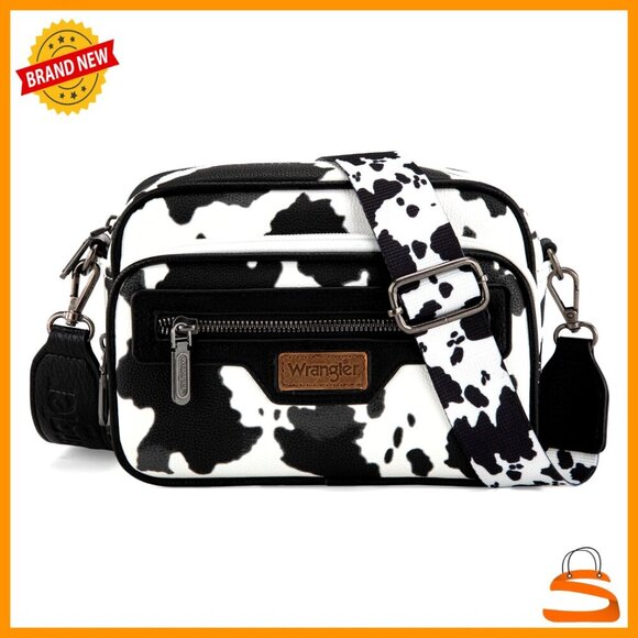 Handbags - Vegan Leather Crossbody Bag with Adjustable Strap, Multiple Pockets